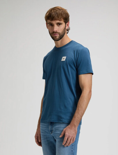 Lee Jeans Woven Label Tee   Blue   S x 00