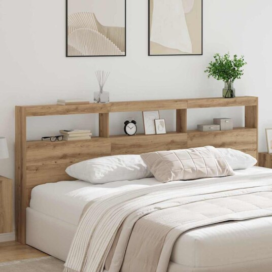 Hodegavl med hylle Artisan Eik 220 x 17 x 102 cm Konstruert tre