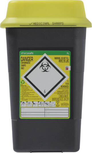 Sharpsafe kanylebøtte 7 L 1 stk Sharpsafe kanylebøtte 7 L 1 stk