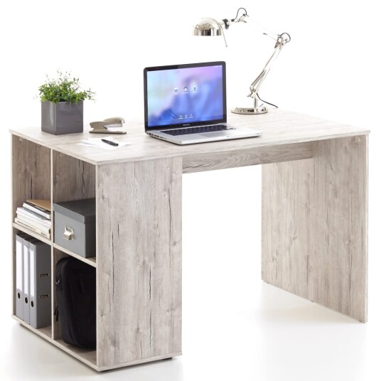FMD Skrivebord med sidehyller 117x73x75 cm sandfarget eik FMD Skrivebord med sidehyller 117x73x75 cm sandfarget eik