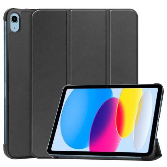 INCOVER Apple iPad 10.9" (2022) Kunstskinn Flip Deksel m Stativ - Svart