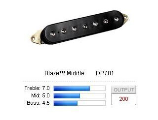 Dimarzio Dp701bk Pickup Single Blaze 7 Middle Svart