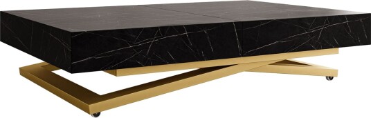 Avendi sofabord 120 cm - Gull, svart marmor