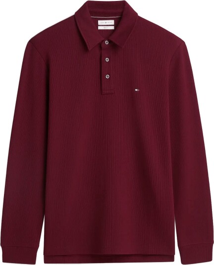 Tommy Hilfiger Ls Waffle Reg Polo Burgundy XXL