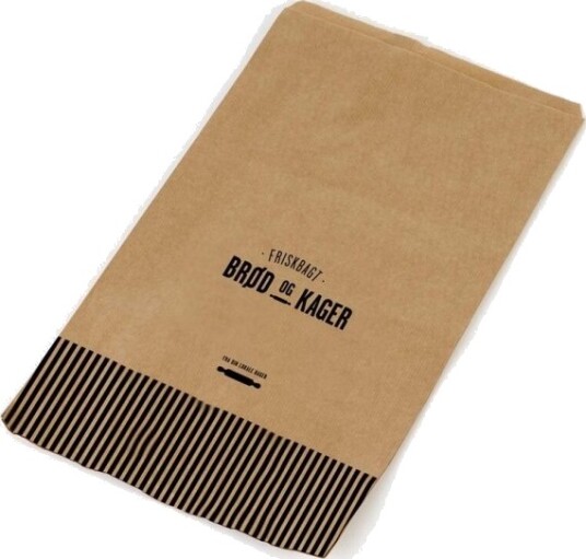 Bagerpose 270 X 455 Mm Flat Film Papir Brun Printed Pakke A 1000 Stk Palle A 42 Kartoner 4 Kg