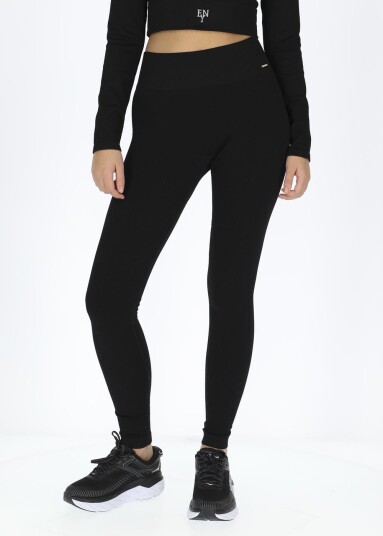 Ellen New York High Waist Rib Seamless Tights Black Xs/S Lange Tights