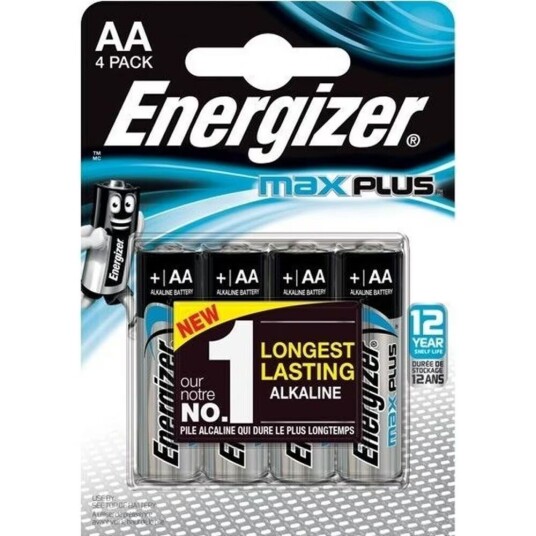Energizer Max Plus AA Alkalisk 1,5 V Batteri 4-Pack Energizer Max Plus AA Alkalisk 1,5 V Batteri 4-Pack