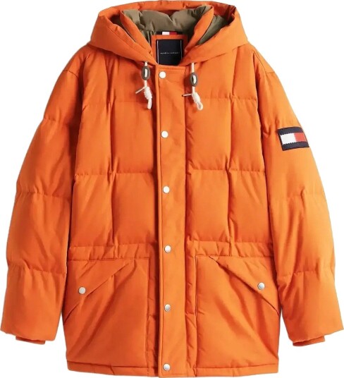 Tommy Hilfiger Square Baffled Down Parka - VOYAGER ORANGE - L