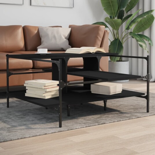  Salongbord svart 100x100x48,5 cm konstruert tre 8721012376076