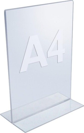 Twin Agenda Acrylic Display A4 T Stand Vertical