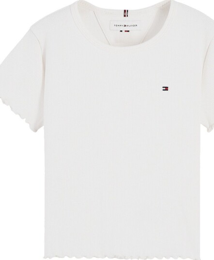 Tommy Hilfiger Essential Rib Top Ss OFF WHITE 176