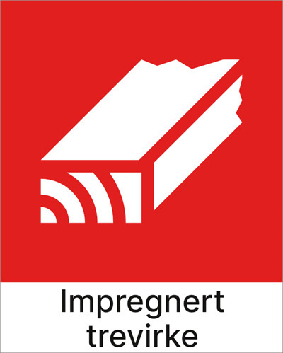 Jo Safety Kildesorteringsskilt Impregnert trevirke KI1831