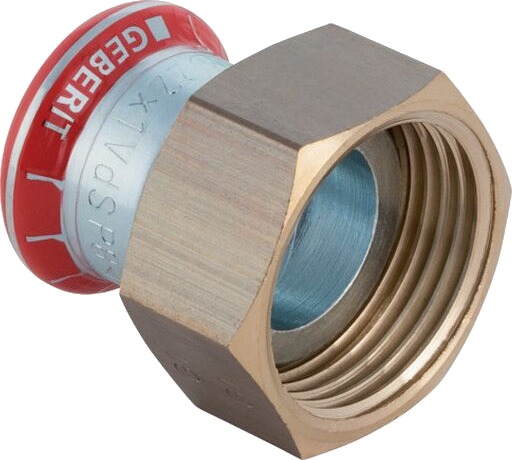 Geberit Mapress FZ Adapter med unionsmutter 15mm x 3/4" muffe/muffe