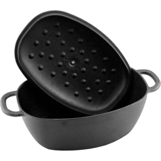 Støpejernsgryte med lokk 6 liter oval Støpejernsgryte med lokk 6 liter oval