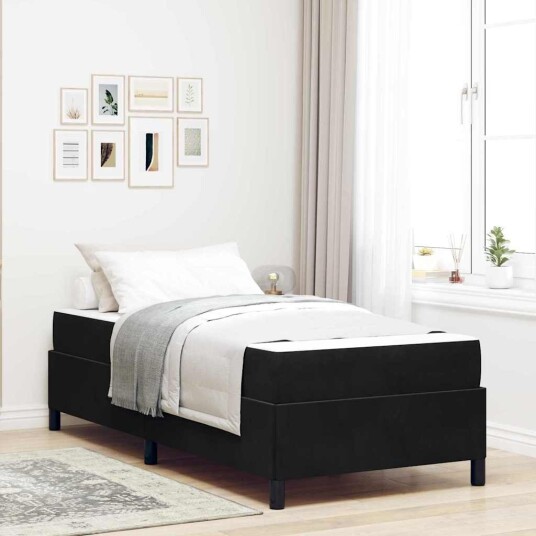  Sengestamme med madrass Svart 90 x 200 cm stoff