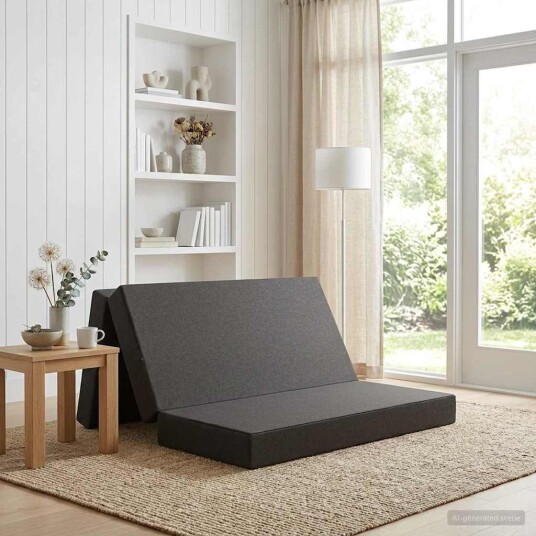 vidaXL Sammenleggbar sofabed 140 x 67 x 45 cm Mørkegrå vidaXL Sammenleggbar sofabed 140 x 67 x 45 cm Mørkegrå