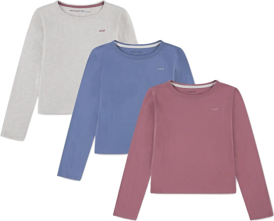 Abercrombie Kids 3E 3Pk Ls Tee   Pink   155/159