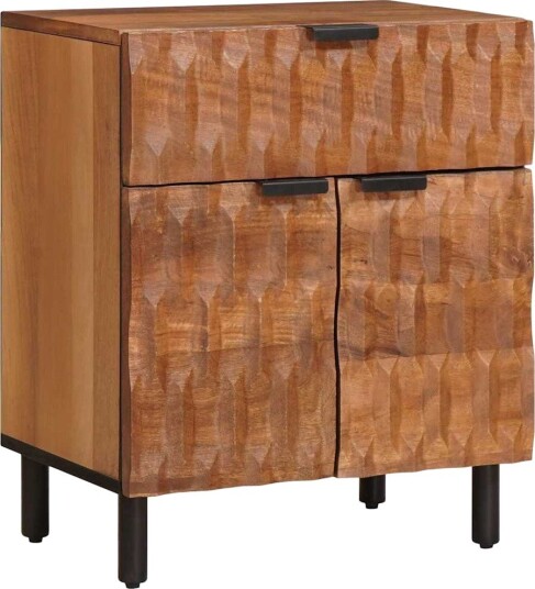  Nattbordskap med skuff Brun 50 x 33 x 60 cm Massiv mango tre