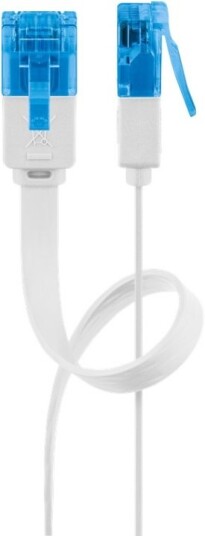 Goobay CAT 6A flat patchkabel U/UTP hvit kobberleder CU 0,5 m