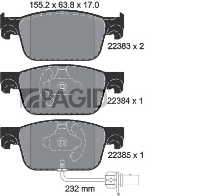 PAGID T2549N Bremseklosser