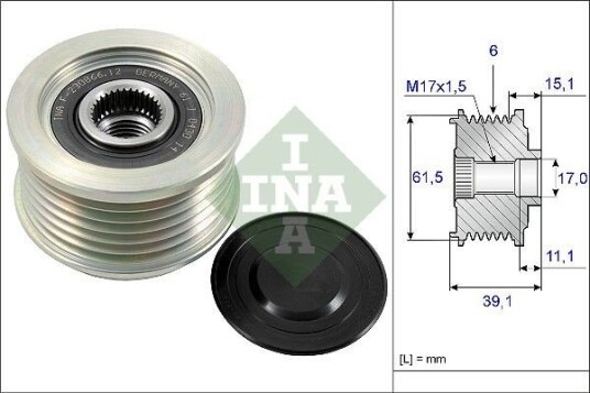Dynamo remhjul INA 535 0144 10