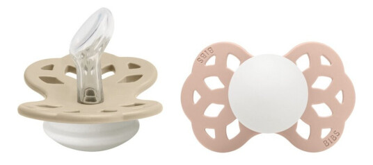 BIBS Pacifier Infinity Anatomical Silicone Vanilla Glow/Blush Glo