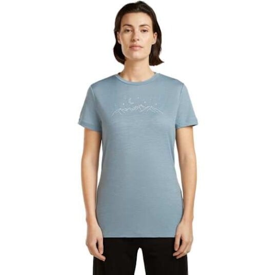 Icebreaker Mer 150 Tech Lite SS Tee Sparkling Stars Dame Flint Blue M