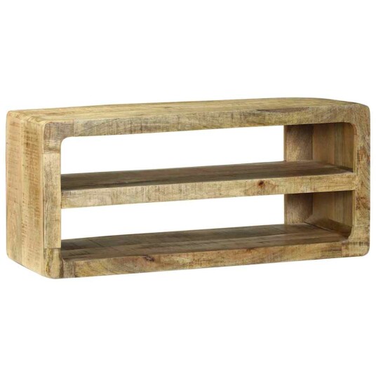 TV skap med hylle Brun 80 x 32 x 36 cm Massivt mangotre