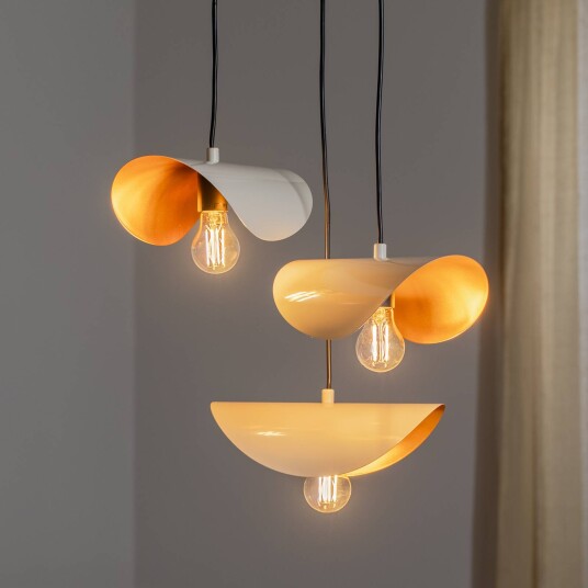 Opviq Hengelampe Sivani MR-964 3 lyskilder rondel hvit/gull
