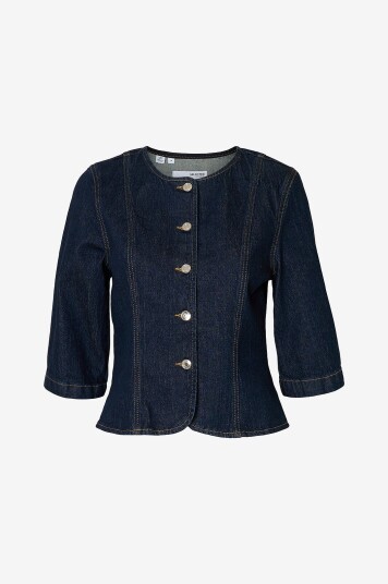 Selected Femme Denim jakke slfVida kori 3/4 Short Blå