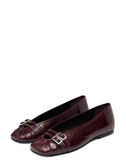 ALOHAS Cendana Rift Burgundy Leather Ballet Flats Burgundy 37 ALOHAS Cendana Rift Burgundy Leather Ballet Flats Burgundy 37