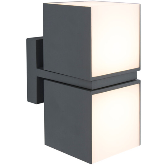LUTEC ARCHITECTURAL CUBA 2 VEGGHENGT LAMPE 3000K MØRK GRÅ