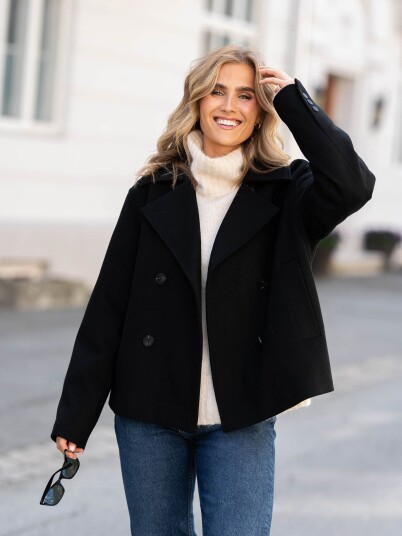 Selected Femme Alma Short Wool Jacket Sort 44