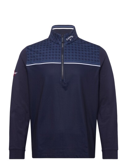 Callaway 1/4 Zip Printed Block Pullover With Odysset Logo   Navy   S