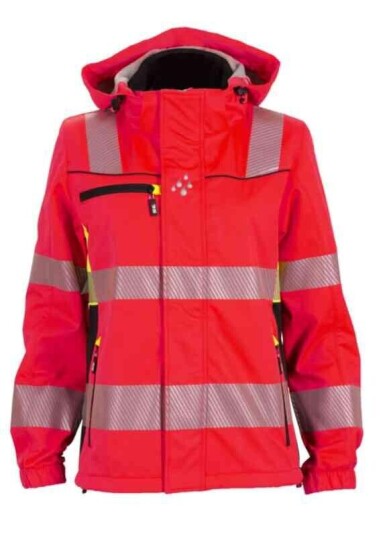 BS Gjøvik Softshelljakke, HiVis kl.3 Dame, Str. S, Rød/Sort BS Gjøvik Softshelljakke, HiVis kl.3 Dame, Str. S, Rød/Sort
