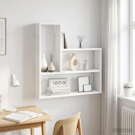 vidaXL Vegghylle Hvit 60 x 11 x 60 cm Konstruert tre