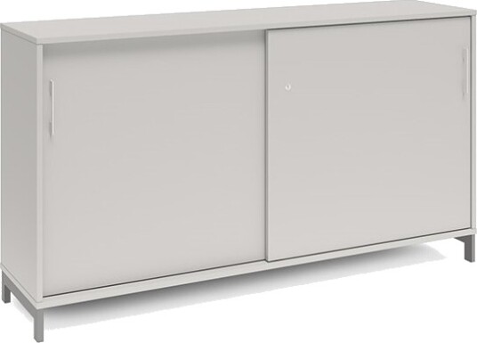 Kontorskab Dna, 1600X890 Mm, Lys Grå/Alugrå, Skydedør 2A4
