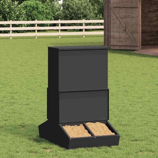 Vidaxl Fôringsautomat For Svin Svart 82 X 51 X 91.5 cm 20 kg
