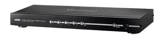 Aten VS482 4-Port Dual View HDMI Switch - Rackmonterbar video/audio-bryter med 3D-støtte
