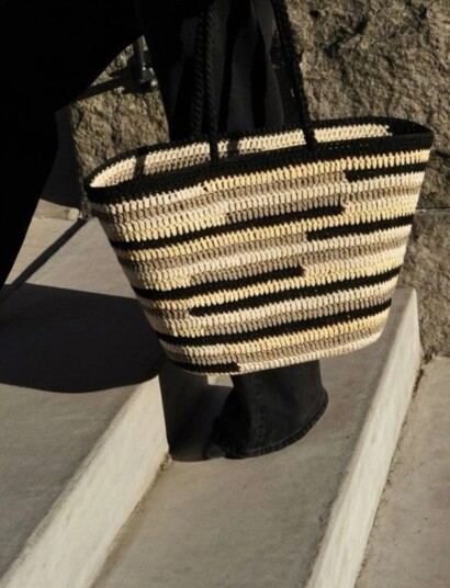 Ceannis Basket Zebra Crochet Brown ONE SIZE Ceannis Basket Zebra Crochet Brown ONE SIZE