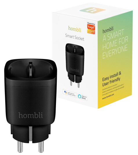 Hombli Smart Plug med Wi-Fi og Energimåler - Svart Hombli Smart Plug med Wi-Fi og Energimåler - Svart