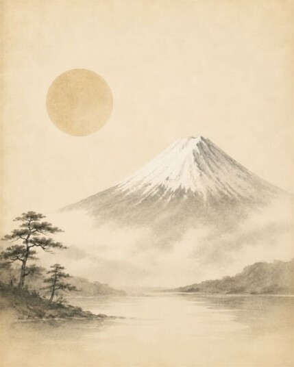 Plakat Fredelig Mount Fuji