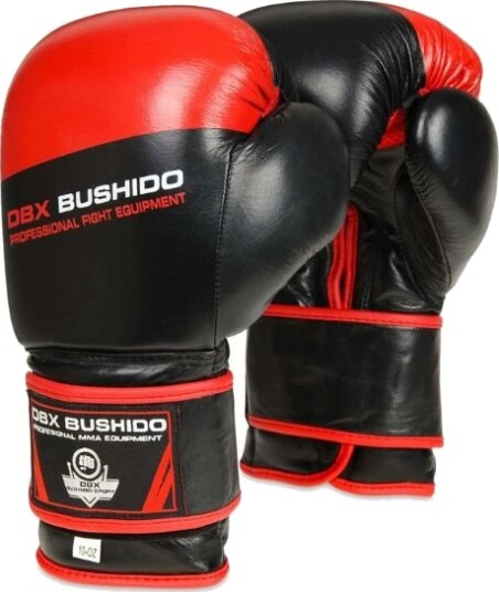 Boksehansker trening sparring Bushido B 2v4 okseskinn 10oz Boksehansker trening sparring Bushido B 2v4 okseskinn 10oz