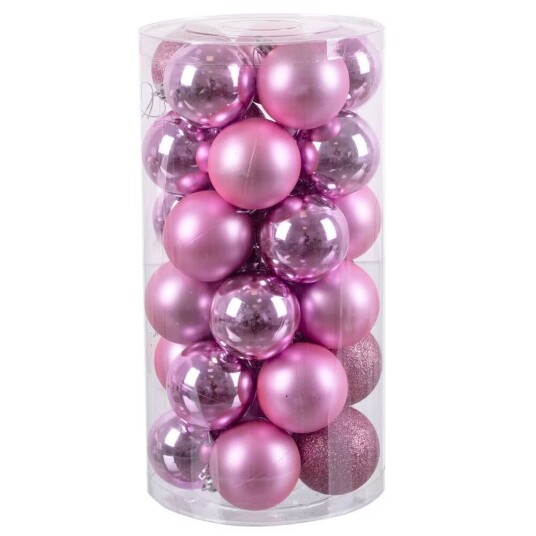 Bigbuy Julekuler Rosa Plast 6 x cm 30 enheter