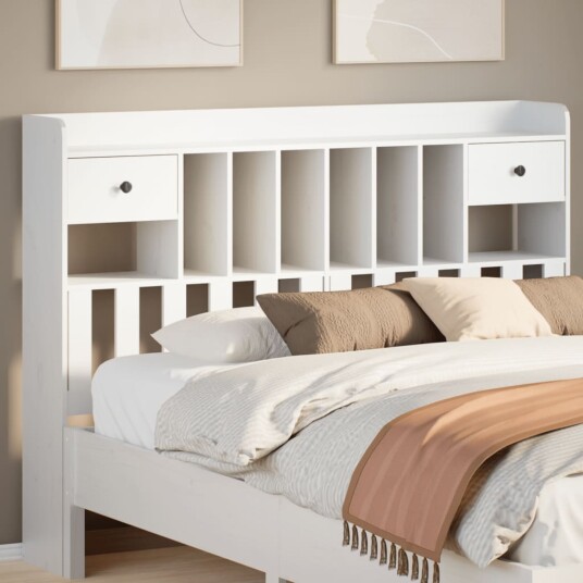  Hodegavl med oppbevaring hvit 150 cm heltre furu 8721158371362