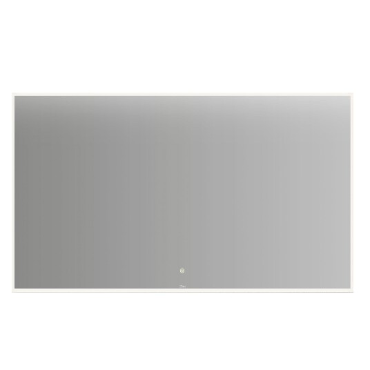 Linn Bad Vange Speil med Lyramme og Farget Kant Hvit Matt / 120cm