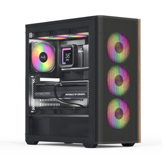 Aerocool D501A Midi Tower Kabinett Sort Aerocool D501A Midi Tower Kabinett Sort