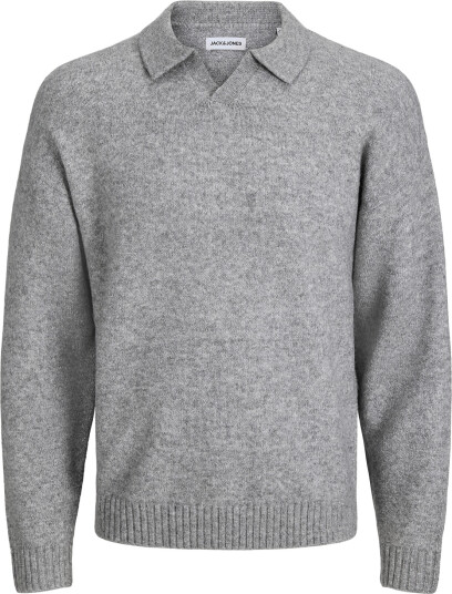 Jack & Jones Jjesoho Ollie Knit Split Neck Sn Grey S