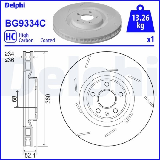Bremseskive DELPHI BG9334C