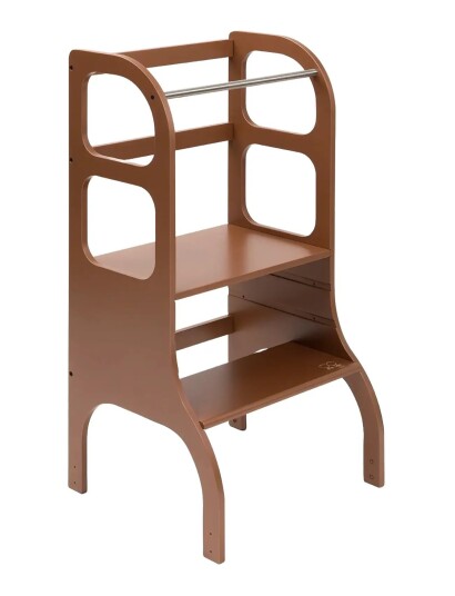 Ette Tete Step Up Adjustable Height Helper Tower Brown